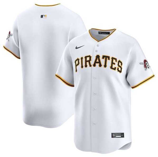 Mens Pittsburgh Pirates Blank White Home Limited Baseball Stitched Jersey Dzhi